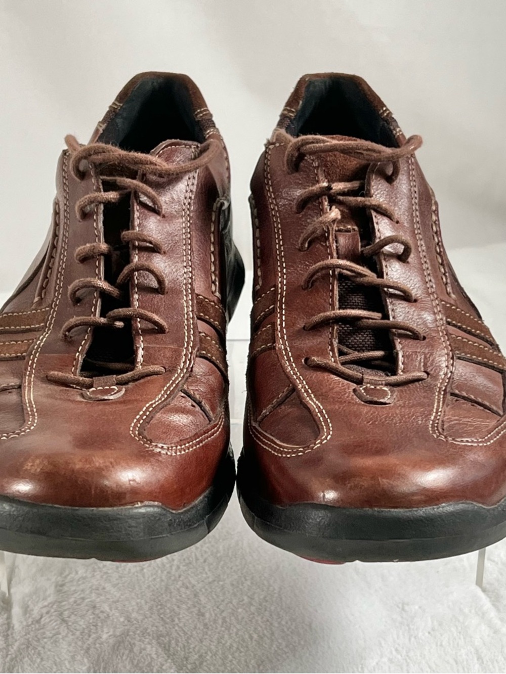 Clark's Privo Brown Leather Suede Lace Up Casual Mens Shoes Size US 11.5 M - Picture 5 of 11